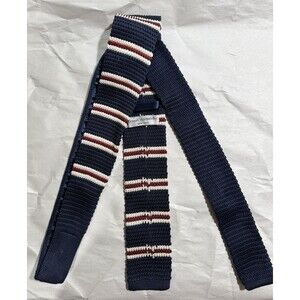 Ernest Alexander Men's Necktie Tie Knit Blue Red Tan 58"